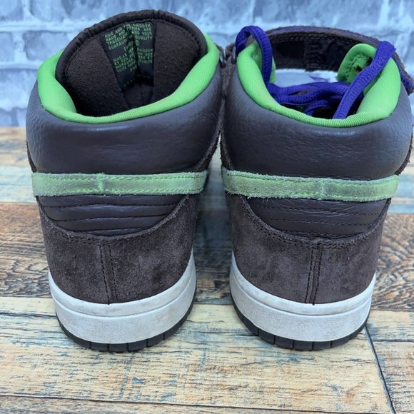 Nike Dunk SB Mid Donatello Baroque Brown Radiant Green 314383-231 Mens Size 10 - Picture 9 of 12
